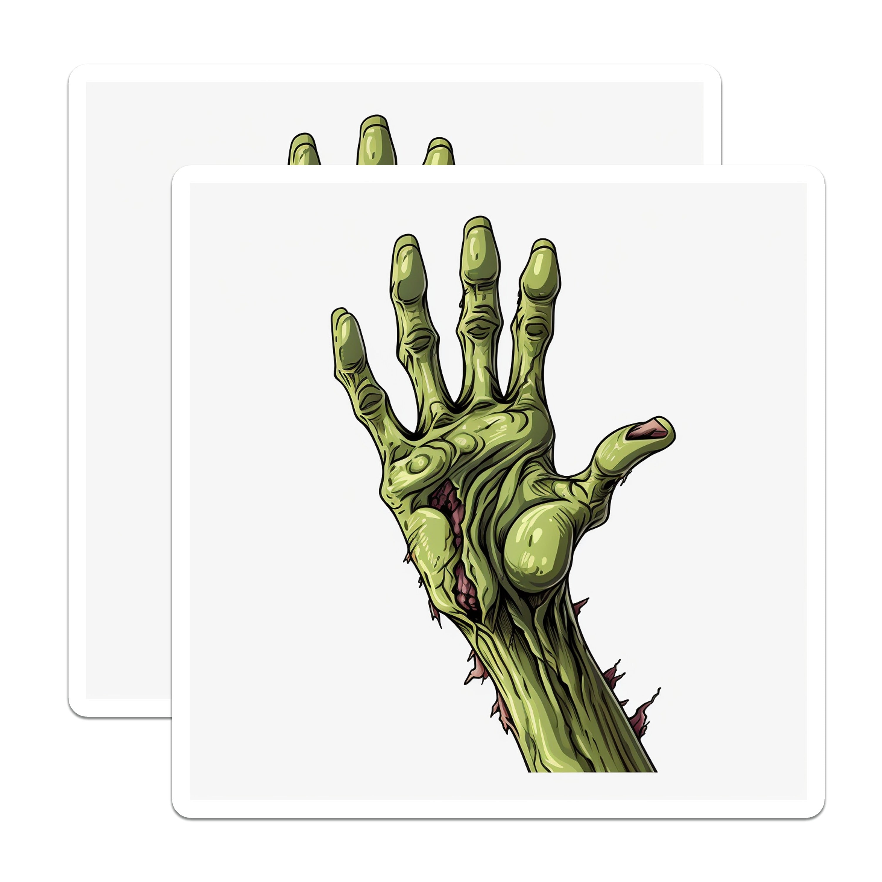 (2 Pack) Zombie Hand Magnets - Halloween Decor - Spooky Kitchen Art for Horror Fans - 5 Inches On Longest Side - Thick Durable Magnet - Made in USA - MAG38021