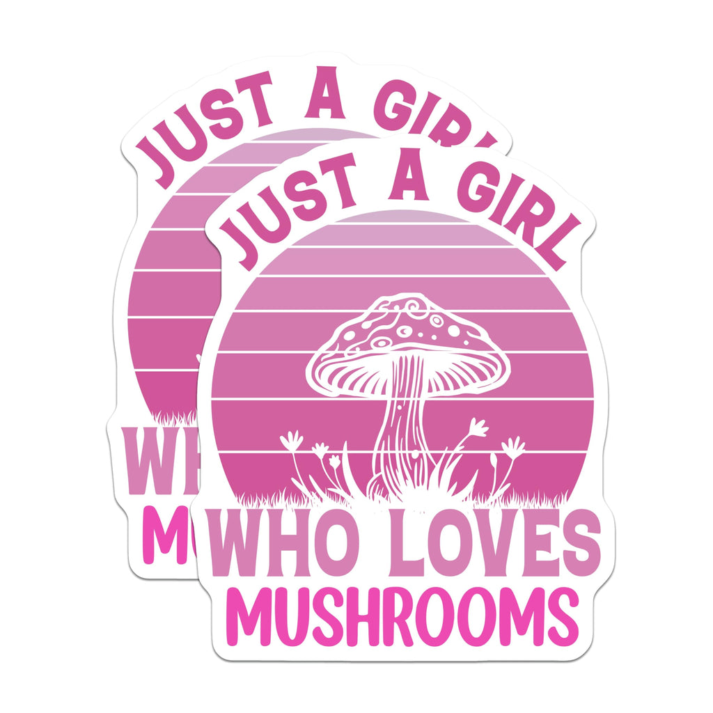 (2 Pack) Mushroom Lover Magnets - Just A Girl Who Loves Mushrooms - Fungi Enthusiast Decor - 5" On Longest Side - Premium Magnet - for Cars, Refrigerators, Toolboxes, Lockers - Made in USA - MAG18312