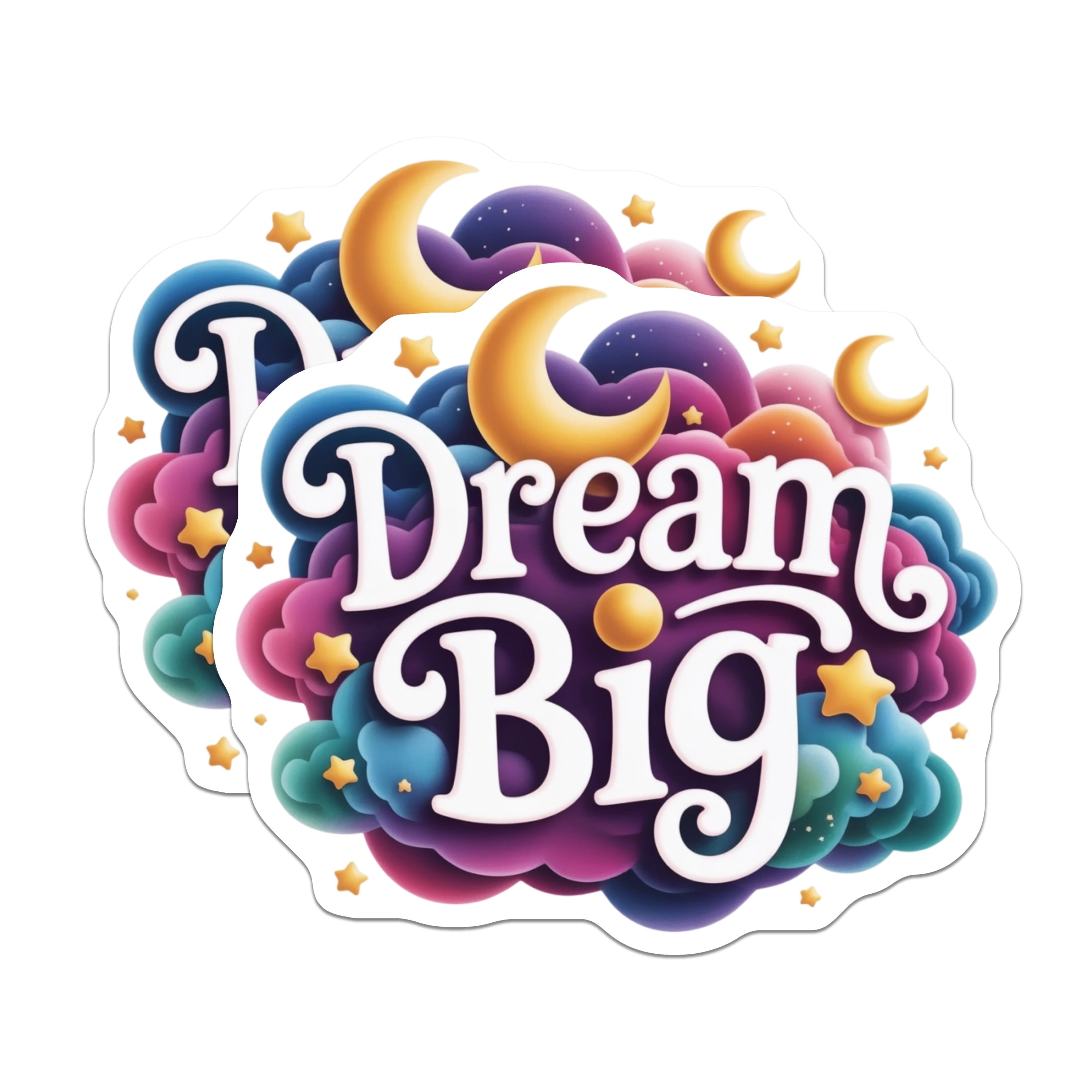 (2 Pack) Dream Big Magnets - Inspirational Decor - Motivational Stars Moon Art - Positive Affirmation - Fridge Office Locker Accent - 5" - Durable Magnet - Made in USA - MAG38986