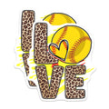 (2 Pack) Softball Love Magnets - Leopard Print Softball Mom Decor - Team Spirit Athlete Refrigerator Accessory - 5 Inches On Longest Side - Thick Durable Magnet - Made in USA - MAG37252
