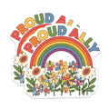 (2 Pack) Proud Ally Magnets - LGBTQ Support - Rainbow Flower Design Magnet - 5" On Longest Side - for Cars, Fridges, Toolboxes - Made in USA - MAG3894