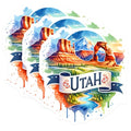 (3 Pack) Utah Decals - State Pride Decal - Landscape Stickers- 3 Inches On Longest Side - Easy Peel & Apply - Made in USA - 3MCS5707