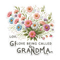 (2 Pack) Love Being Called Grandma Magnets - Floral Grandma Magnets - Embroidered Style Grandma Decor- 5" On Longest Side - for Fridges, Toolboxes, Cars - Made in USA - MAG2554