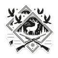 (2 Pack) Hunting Deer Magnets - Wildlife Lodge Decor - Hunter Refrigerator Magnets - 5 Inches On Longest Side - Thick Durable Magnet - Made in USA - MAG21995