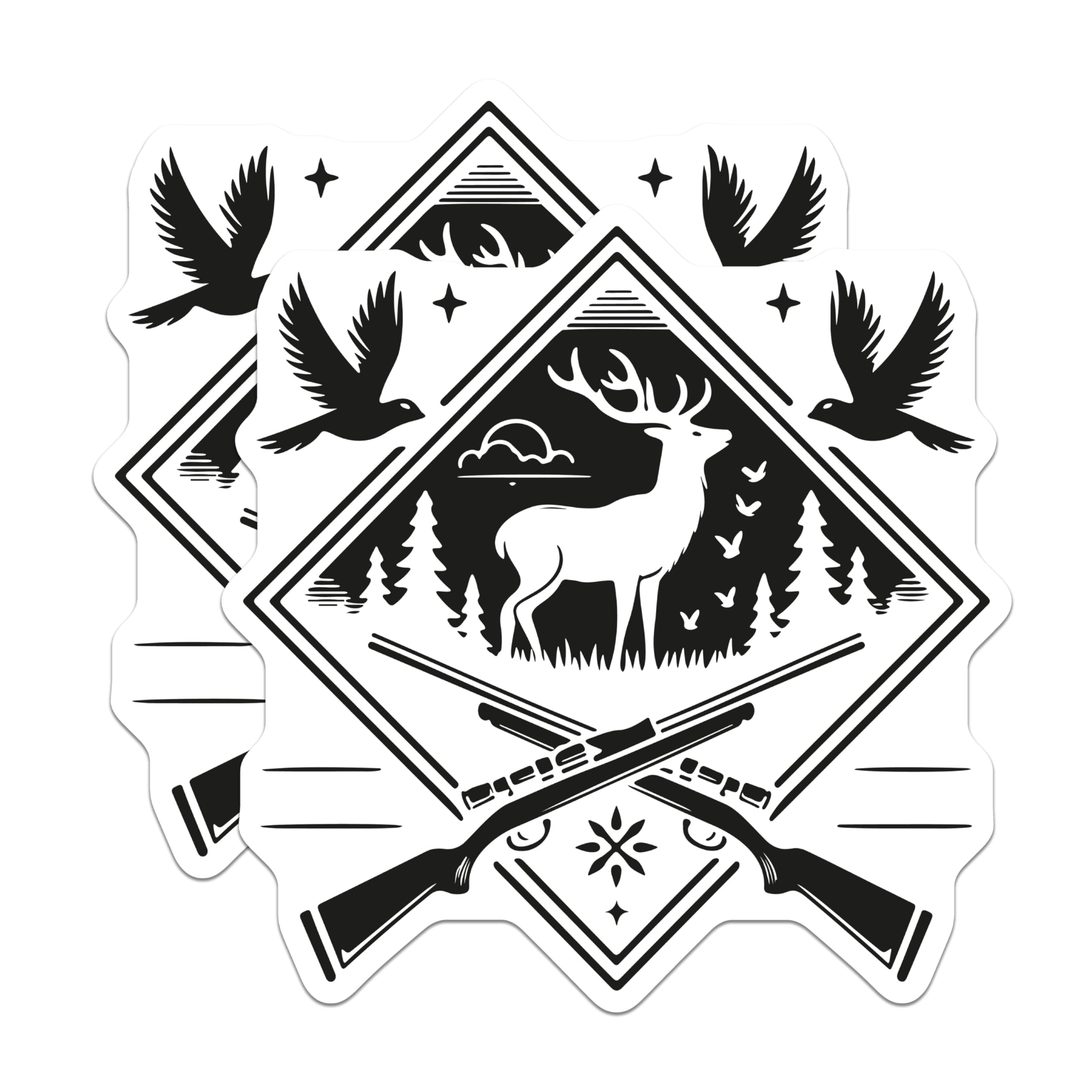 (2 Pack) Hunting Deer Magnets - Wildlife Lodge Decor - Hunter Refrigerator Magnets - 5 Inches On Longest Side - Thick Durable Magnet - Made in USA - MAG21995