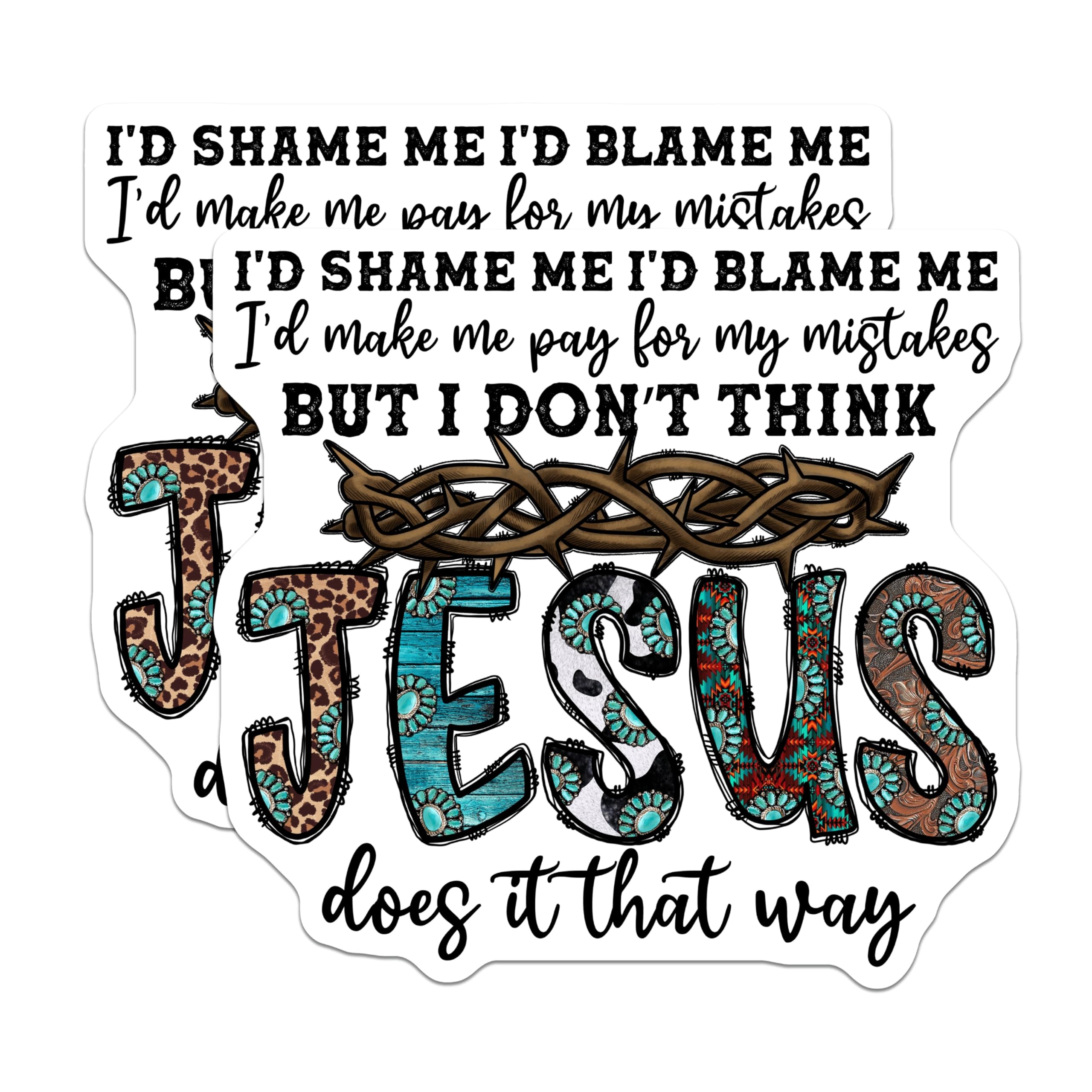 (2 Pack) Jesus Grace Magnets - Western Style Faith Quote - Inspirational Christian Refrigerator Locker Office Decor - 5 Inches On Longest Side - Thick Durable Magnet - Made in USA - MAG30409