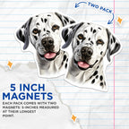 (2 Pack) Dalmatian Dog Magnets - Pet Lover Decor - Dog Mom Dad Appreciation - 5 Inches On Longest Side - Thick Durable Magnet - Made in USA - MAG27687