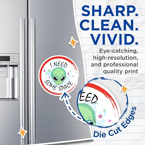 (2 Pack) I Need Some Space Magnets - Alien Humor - Fun Decorative Fridge Stickers - 5" On Longest Side - for Cars, Fridges, Toolboxes - Made in USA - MAG7772
