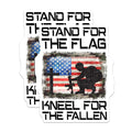 (2 Pack) Stand for The Flag Stickers - Kneel for The Fallen - Patriotic American Flag Stickers - Soldier Memorial - 5" On Longest Side - Sticks to Smooth Flat Surfaces - Made in USA - BMCS5716
