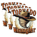 (3 Pack) Tornado Wrangler Decals - Cowboy Hat Tornado - Western Decals - 3 Inches On Longest Side - Easy Peel & Apply - Made in USA - 3MCS2375