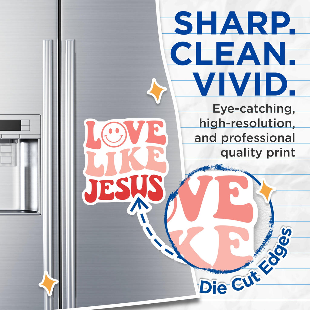 (2 Pack) Love Like Jesus Magnets - Religious Decor - Christian Inspired Fridge Magnets - 5" On Longest Side - Premium Magnet - for Cars, Refrigerators, Toolboxes, Lockers - Made in USA - MAG18972