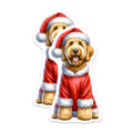 (2 Pack) Goldendoodle Christmas Magnets - Santa Dog Holiday Decor - Cute Pet Lover Refrigerator Art - 5 Inches On Longest Side - Thick Durable Magnet - Made in USA - MAG26549