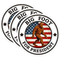 (3 Pack) Bigfoot Decals - for President - American Flag - 3 Inches On Longest Side - Easy Peel & Apply - Made in USA - 3MCS8104
