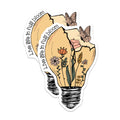 (2 Pack) Lightbulb Flower Magnets - Live in Full Bloom Art - Positive Quote Decor - Plant Lover - 5 Inches On Longest Side - Thick Durable Magnet - Made in USA - MAG38781