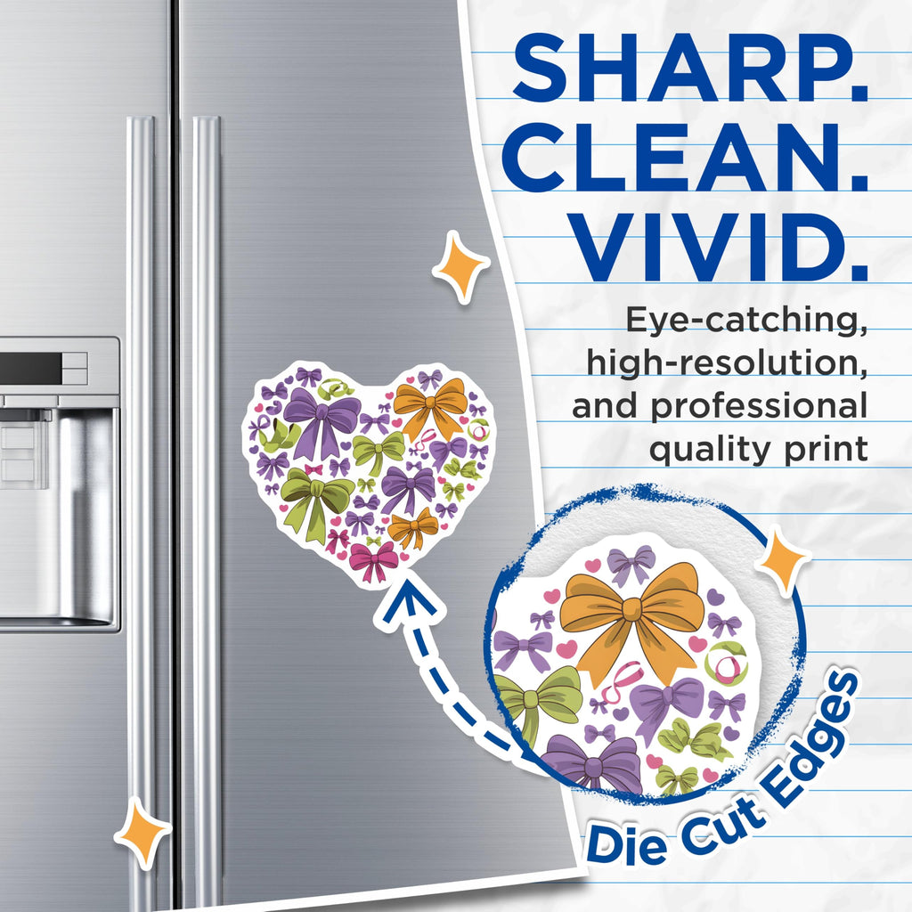 (2 Pack) Bows and Hearts Magnets - Decorative Fridge Magnets - Cute Office Decor - 5" On Longest Side - Premium Magnet - for Cars, Refrigerators, Toolboxes, Lockers - Made in USA - MAG14576