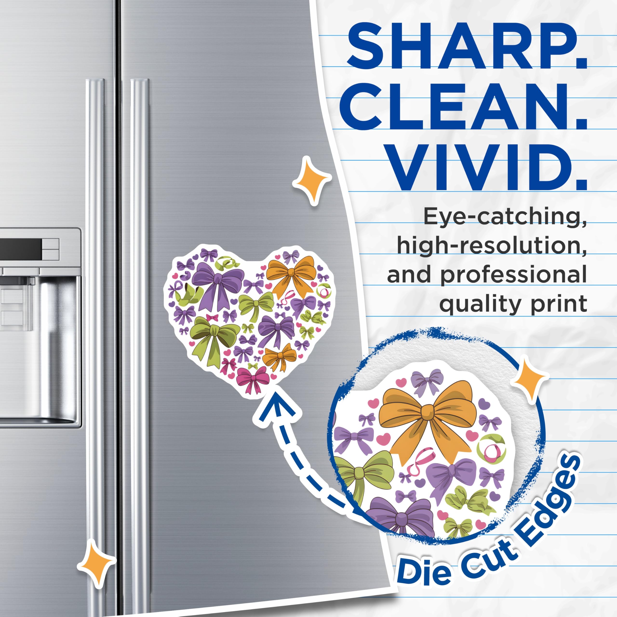 (2 Pack) Bows and Hearts Magnets - Decorative Fridge Magnets - Cute Office Decor - 5" On Longest Side - Premium Magnet - for Cars, Refrigerators, Toolboxes, Lockers - Made in USA - MAG14576