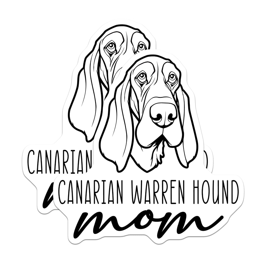 (2 Pack) Canarian Warren Hound Mom Magnets - Dog Mom Accessories - Hound Breed Lover Decor - 5 Inches On Longest Side - Thick Durable Magnet - Made in USA - MAG27043