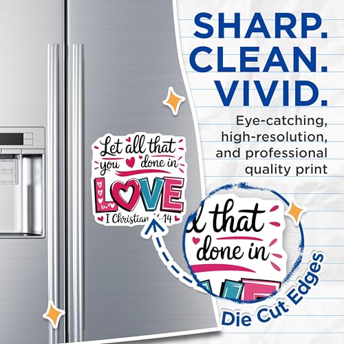 (2 Pack) Inspirational Christian Magnets - Motivational Quote - Faith-Based Fridge Magnets - 5" On Longest Side - for Cars, Fridges, Toolboxes - Made in USA - MAG4089