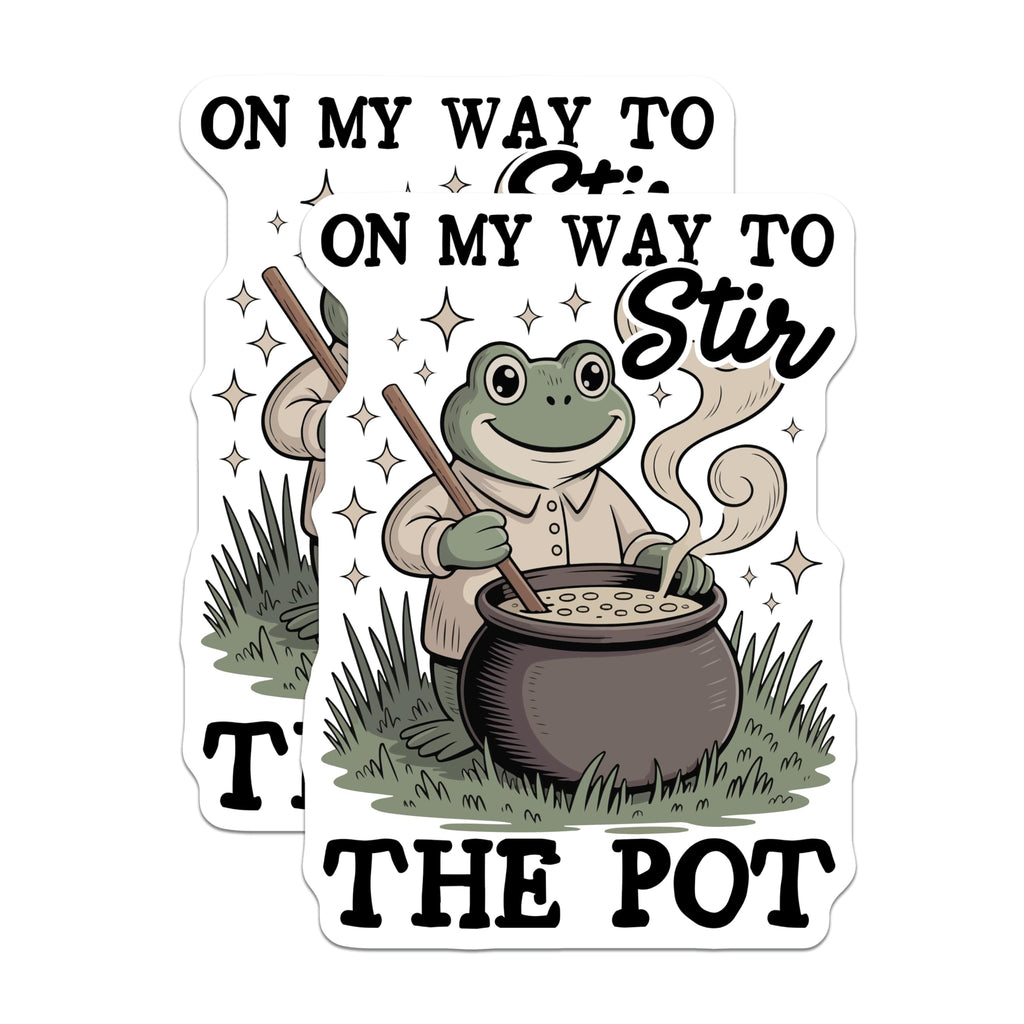 (2 Pack) Frog Stirring Pot Magnets - Funny Frog Cooking - Whimsical Kitchen Decor - 5" On Longest Side - Premium Magnet - for Cars, Refrigerators, Toolboxes, Lockers - Made in USA - MAG16853