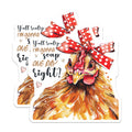 (2 Pack) Funny Chicken Stickers - Y'all Realize I'm Gonna Soop One Day Right - Quirky Animal Stickers for Laptops - 5" On Longest Side - Sticks to Smooth Flat Surfaces - Made in USA - BMCS4361