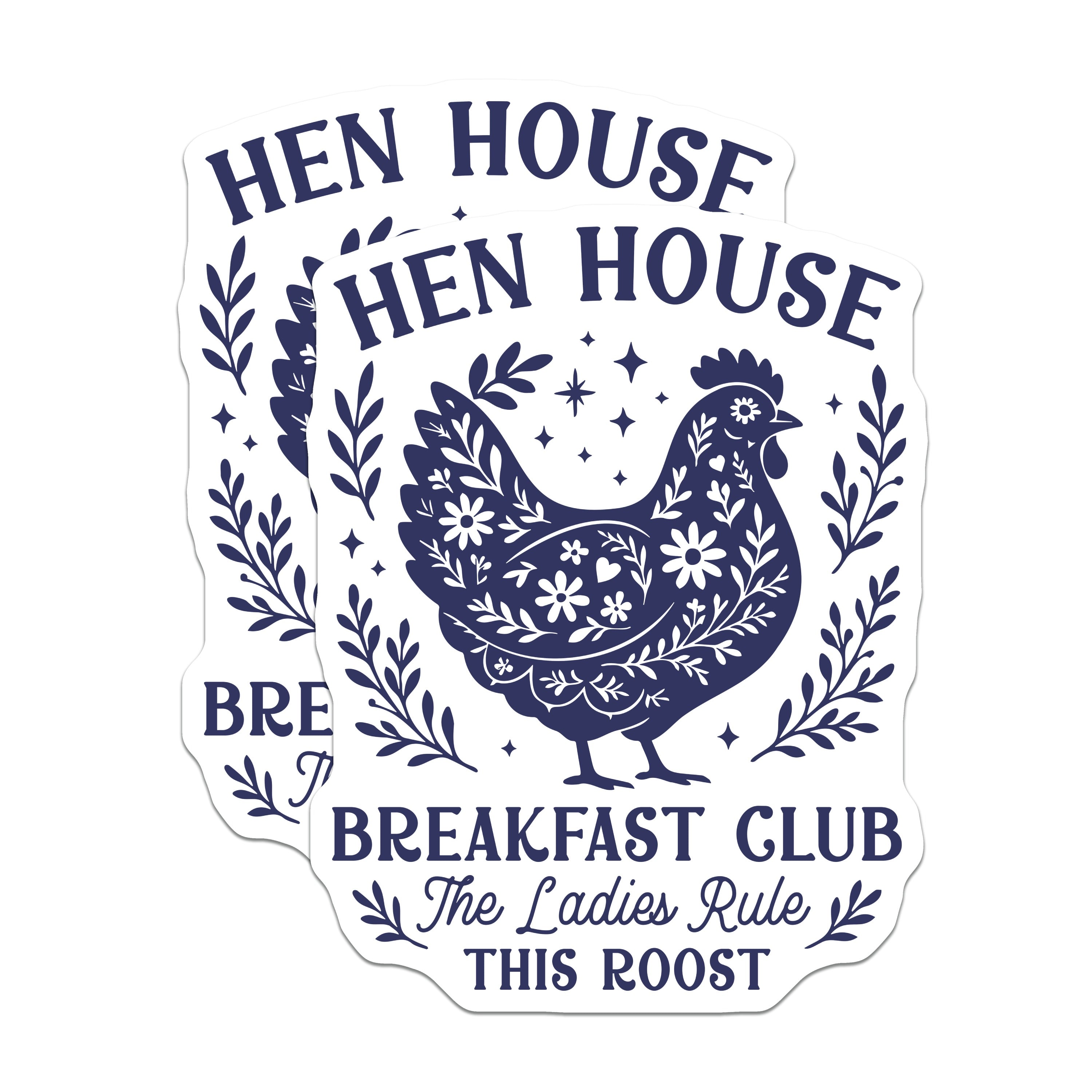 (2 Pack) Hen House Magnets - Funny Chicken Lady Decor - Ladies Rule Roost Farmhouse - 5 Inches On Longest Side - Thick Durable Magnet - Made in USA - MAG36873
