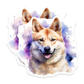 (2 Pack) Happy Shiba Inu Magnets - Watercolor Dog Lover - Pet Parent Decor - 5 Inches On Longest Side - Thick Durable Magnet - Made in USA - MAG29462