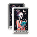 (2 Pack) Skeleton Counselor Magnets - Tarot Inspired Art - Mystical Reading Decor - Cosmic Skeleton Fridge Magnets - 5 Inches On Longest Side - Thick Durable Magnet - Made in USA - MAG22740