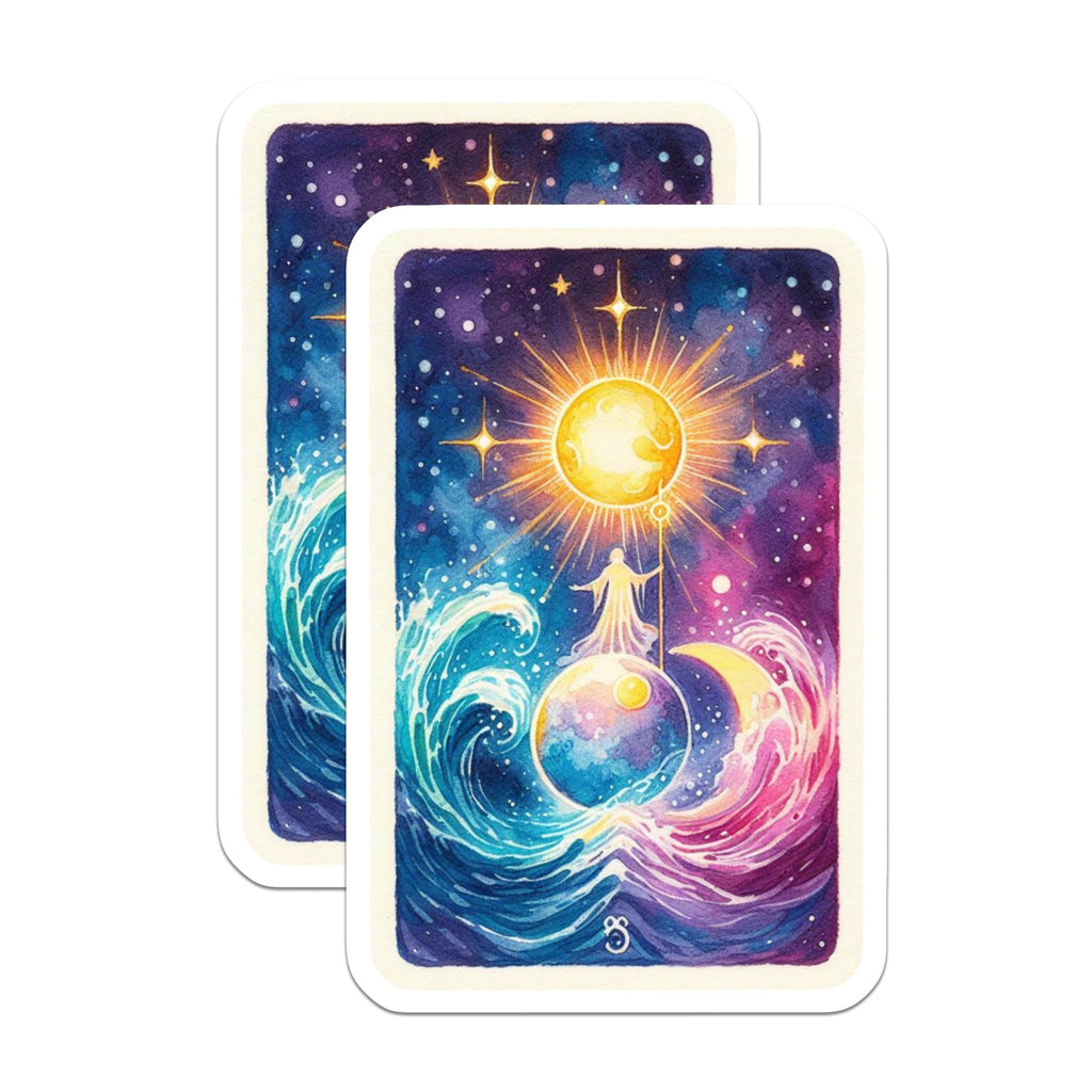 (2 Pack) Sun Moon Magnets - Celestial Art - Cosmic Decor - 5" On Longest Side - Premium Magnet - for Cars, Refrigerators, Toolboxes, Lockers - Made in USA - MAG15735