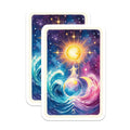 (2 Pack) Sun Moon Magnets - Celestial Art - Cosmic Decor - 5" On Longest Side - Premium Magnet - for Cars, Refrigerators, Toolboxes, Lockers - Made in USA - MAG15735