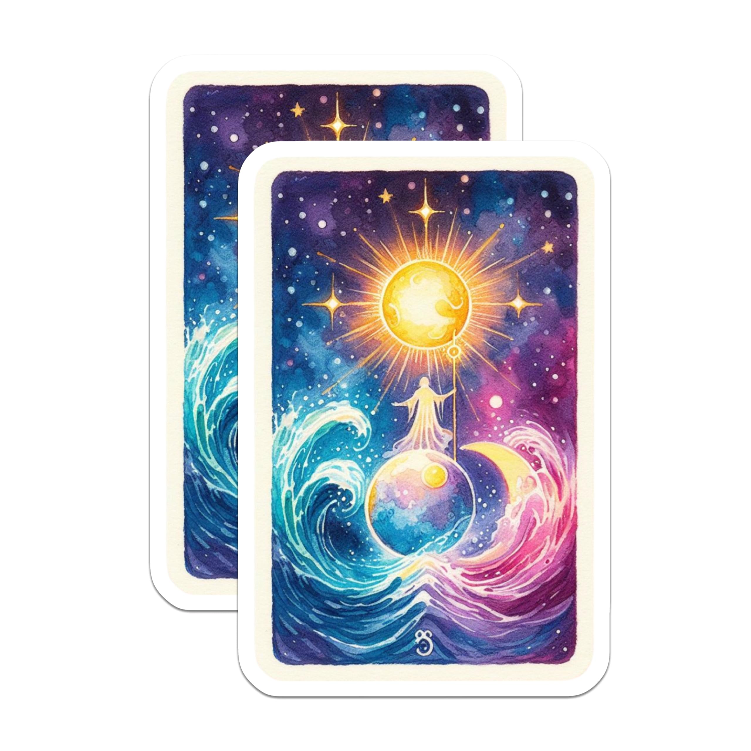 (2 Pack) Sun Moon Magnets - Celestial Art - Cosmic Decor - 5" On Longest Side - Premium Magnet - for Cars, Refrigerators, Toolboxes, Lockers - Made in USA - MAG15735
