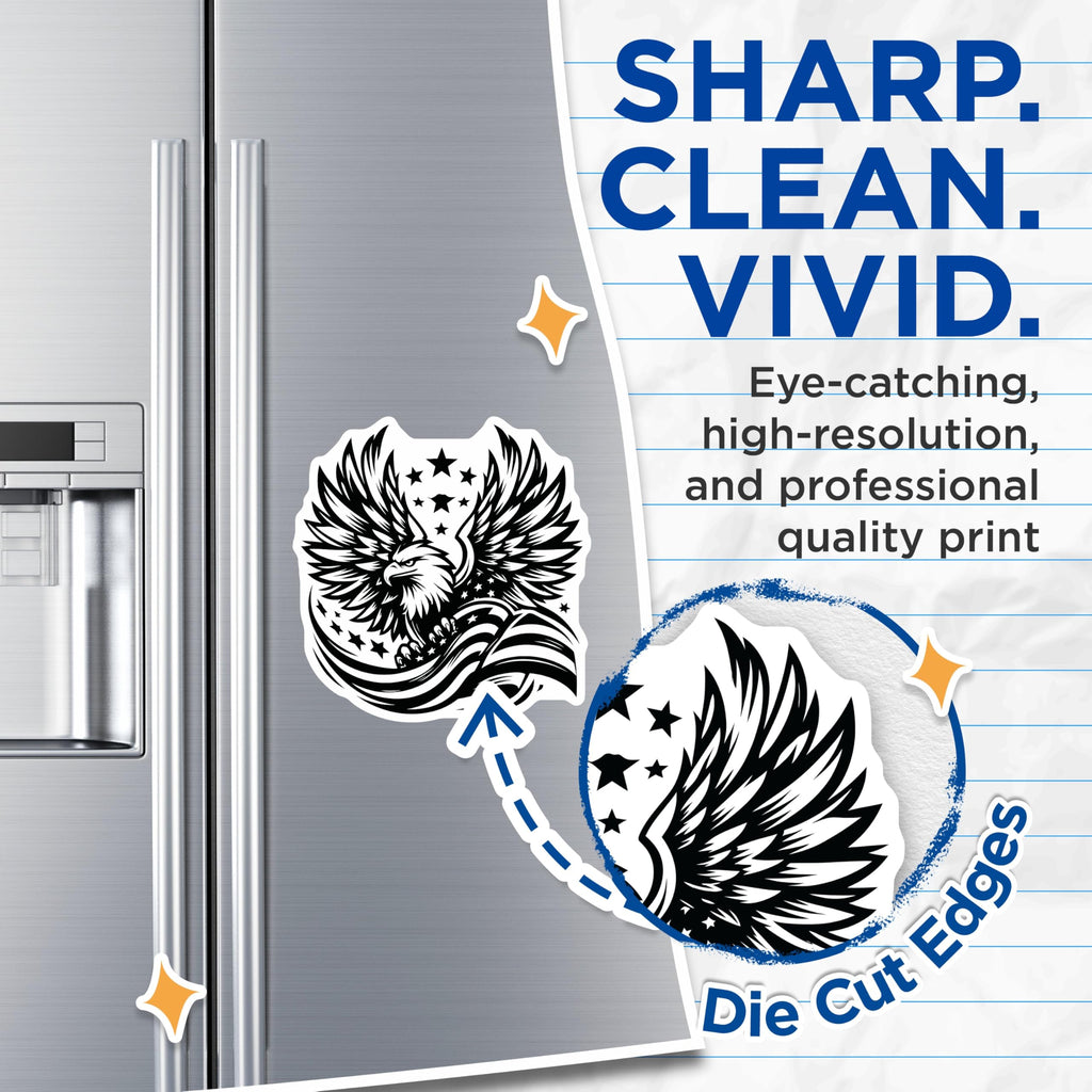(2 Pack) American Eagle Magnets - Patriotic Decor - USA Pride Fridge Magnets - 5" On Longest Side - Premium Magnet - for Cars, Refrigerators, Toolboxes, Lockers - Made in USA - MAG16591