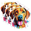 (3 Pack) Colorful Dog Decals - Abstract Art Dog - Laptop Decal - 3 Inches On Longest Side - Easy Peel & Apply - Made in USA - 3MCS0807