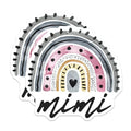 (2 Pack) Rainbow Mimi Stickers - Cute Rainbow Decor - Personalized Name Stickers - 5" On Longest Side - Sticks to Smooth Flat Surfaces - Made in USA - BMCS9336