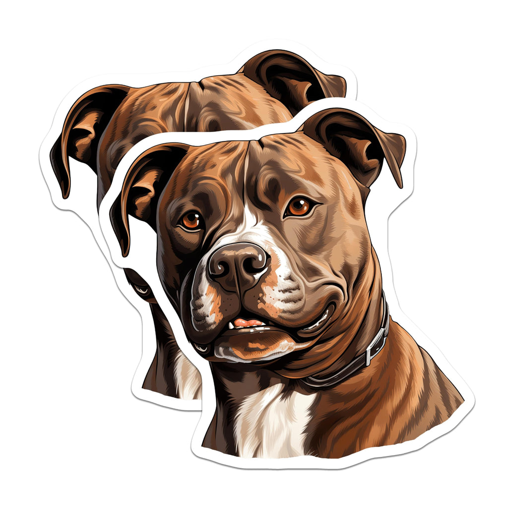 (2 Pack) Pitbull Dog Magnets - Pet Lover Decor - Dog Breed Art - 5 Inches On Longest Side - Thick Durable Magnet - Made in USA - MAG30068
