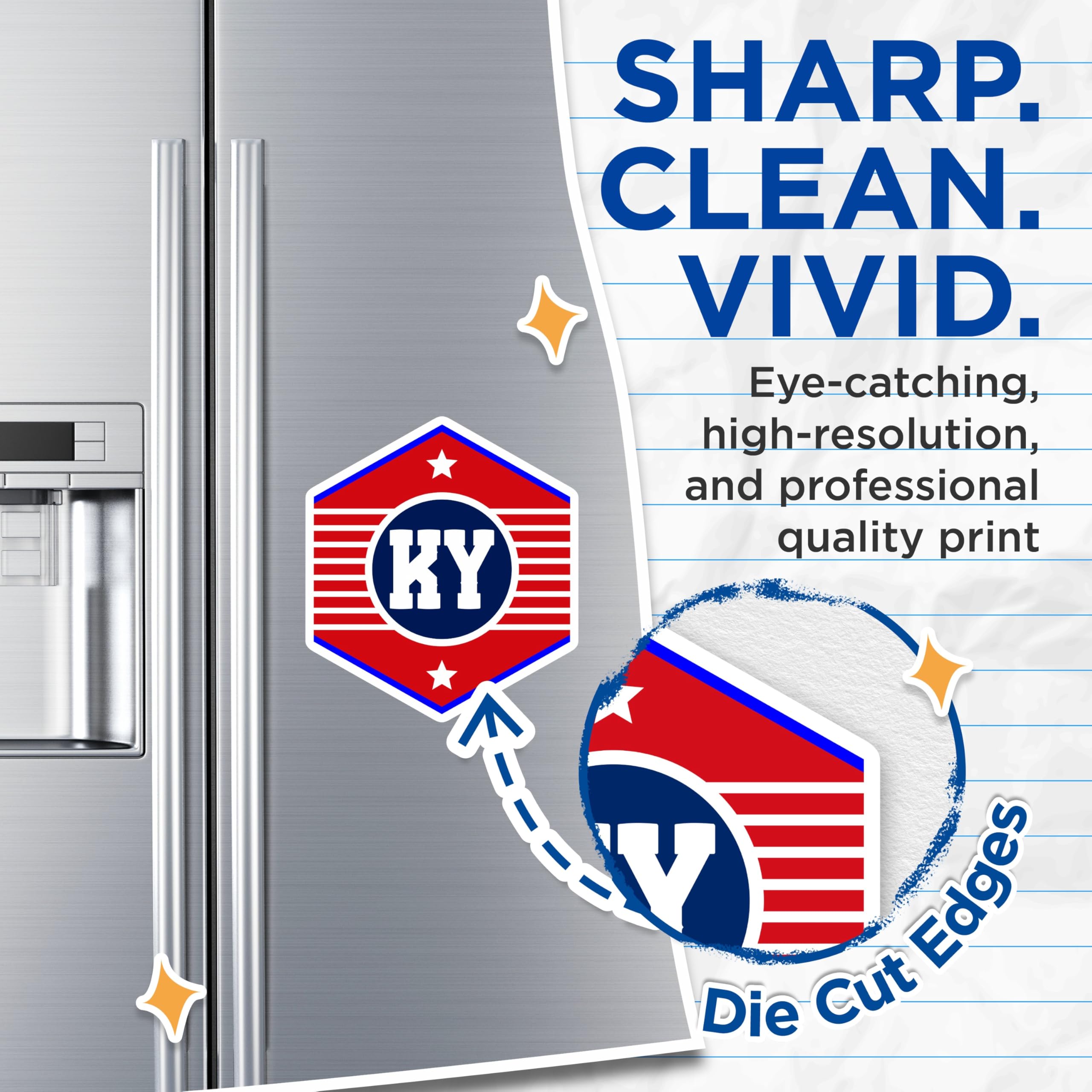 (2 Pack) Kentucky State Magnets - KY Pride - Red White and Blue Magnets - 5" On Longest Side - Premium Magnet - for Cars, Refrigerators, Toolboxes, Lockers - Made in USA - MAG17704