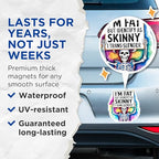 (2 Pack) Funny Skeleton Magnets - Rainbow Skeleton Magnet - Humorous Fat Skinny Magnet - 5" On Longest Side - for Cars, Fridges, Toolboxes - Made in USA - MAG4403