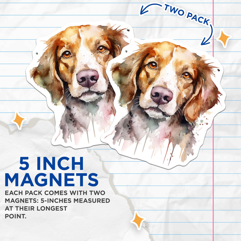 (2 Pack) Nova Scotia Toller Magnets - Watercolor Dog Art - Canine Fridge Decor - 5 Inches On Longest Side - Thick Durable Magnet - Made in USA - MAG24091