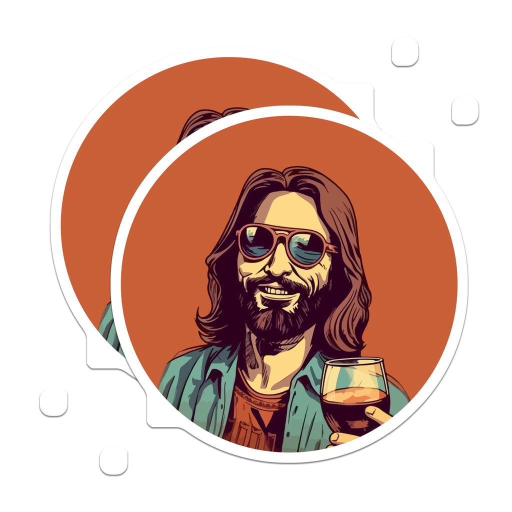 (2 Pack) The Dude Magnets Big Lebowski Fan - Abide Movie Lover Refrigerator - Retro Pop Culture Bar Decor - 5 Inches On Longest Side - Thick Durable Magnet - Made in USA - MAG30445