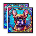 (2 Pack) French Bulldog Magnets - Stained Glass Dog - Artistic Home Decor - 5" On Longest Side - Premium Magnet - for Cars, Refrigerators, Toolboxes, Lockers - Made in USA - MAG16301