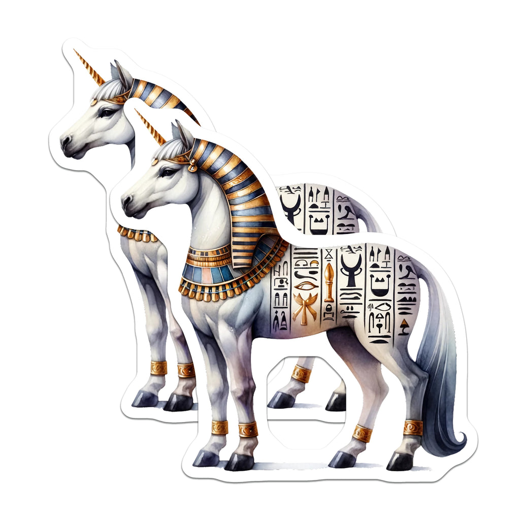 (2 Pack) Egyptian Unicorn Magnets - Mythology Art - Fantasy Fridge Decor - 5 Inches On Longest Side - Thick Durable Magnet - Made in USA - MAG37496