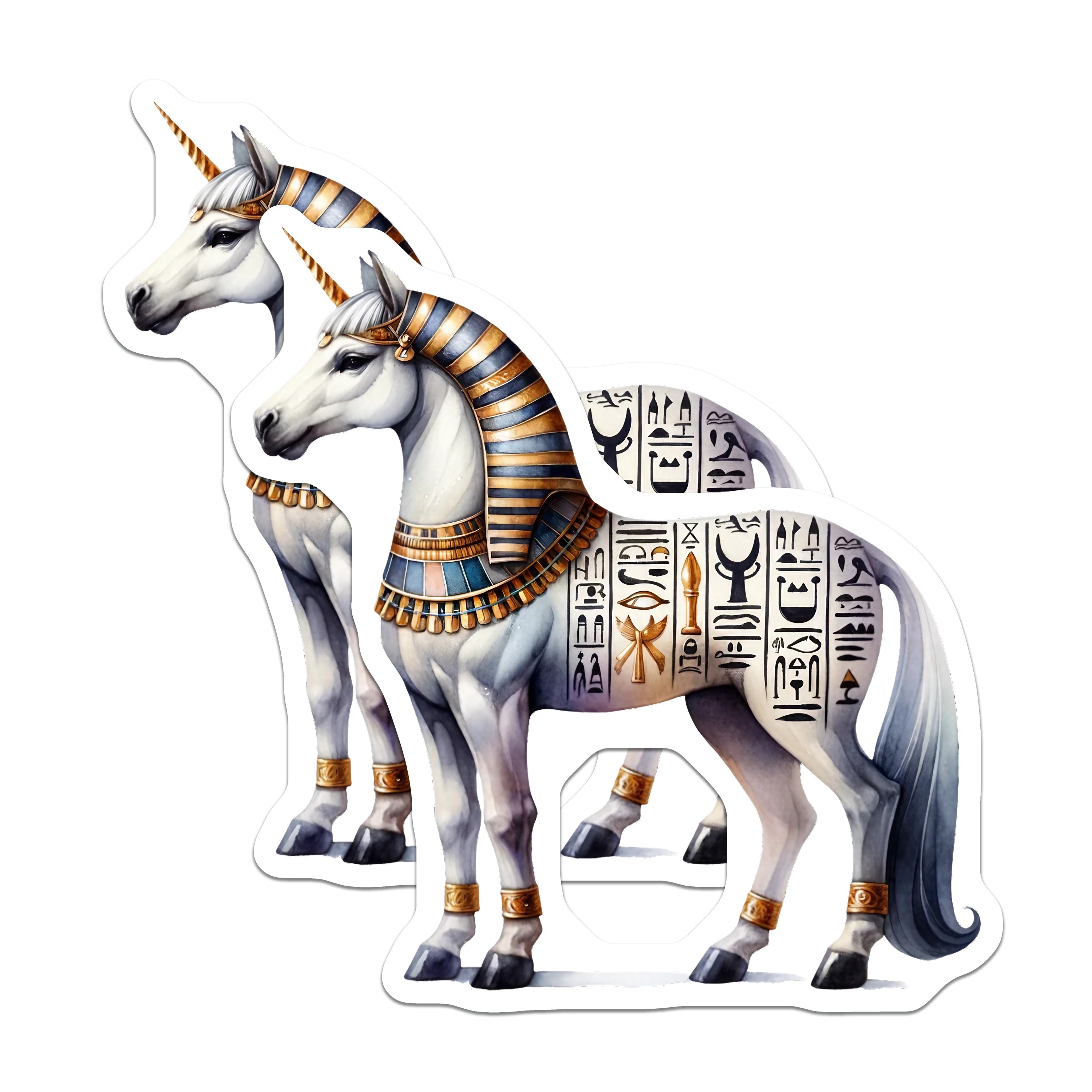(2 Pack) Egyptian Unicorn Magnets - Mythology Art - Fantasy Fridge Decor - 5 Inches On Longest Side - Thick Durable Magnet - Made in USA - MAG37496