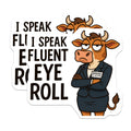 (2 Pack) Eye Roll Cow Magnets - Sarcastic Humor Decor - Funny Manager Desk Accessory - 5 Inches On Longest Side - Thick Durable Magnet - Made in USA - MAG22727