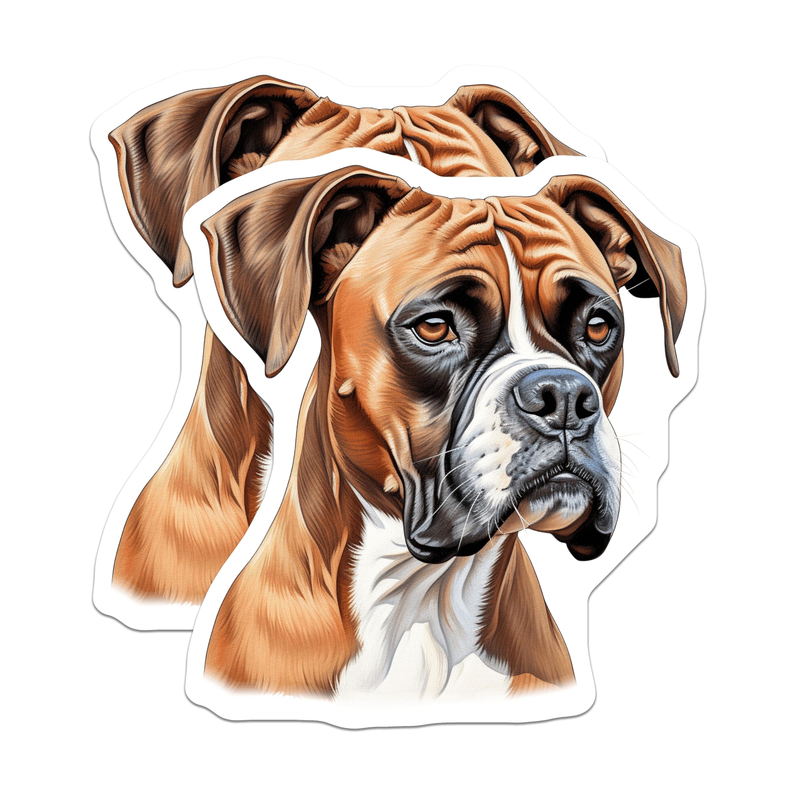 (2 Pack) Boxer Dog Magnets - Dog Mom Decor - Pet Parent Refrigerator - Animal Lover Present - 5 Inches On Longest Side - Thick Durable Magnet - Made in USA - MAG27875
