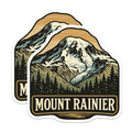 (2 Pack) Mount Rainier Magnets - National Park Landscape - PNW Mountain Decor - 5 Inches On Longest Side - Thick Durable Magnet - Made in USA - MAG19886