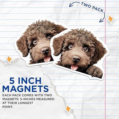 (2 Pack) Animal Lover Decor Magnet - 5" On Longest Side - Sticks to Smooth Flat Surfaces - Made in USA - MAG10285