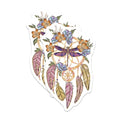 (2 Pack) Dreamcatcher Stickers - Floral and Dragonfly Stickers - Boho Feather Stickers - 5" On Longest Side - Sticks to Smooth Flat Surfaces - Made in USA - BMCS4189
