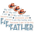 (3 Pack) Awesome Son Decals - Lucky Father - Cowboy Hat Decals - 3 Inches On Longest Side - Easy Peel & Apply - Made in USA - 3MCS2922