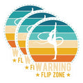 (3 Pack) Gymnastics Decals - Flip Zone Decal - Gymnast Girl Laptop Decal - 3 Inches On Longest Side - Easy Peel & Apply - Made in USA - 3MCS4322