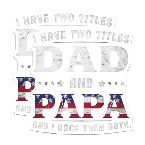 (2 Pack) Dad and Papa Magnets Magnets - Patriotic Dad Decor - 5" On Longest Side - Made in USA - Sticks to Refrigerators & Metal Surfaces - MAG8894