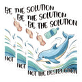 (3 Pack) Dolphin Decals - Ocean Pollution Awareness - Laptop Decal - 3 Inches On Longest Side - Easy Peel & Apply - Made in USA - 3MCS7212